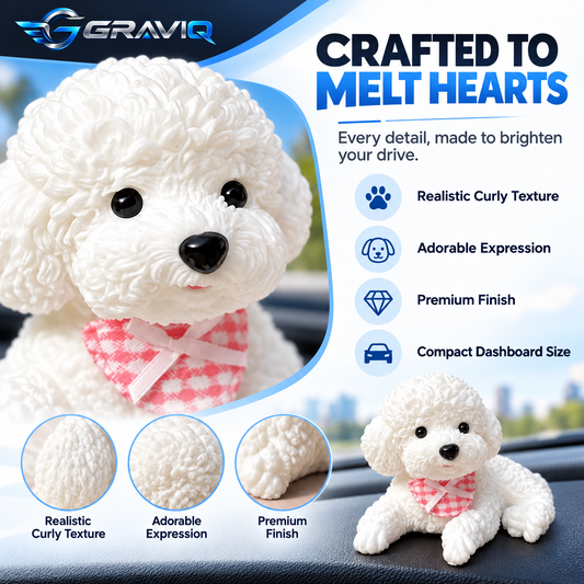 Squishy Dashboard Puppy – Cute Car Companion | GRAVIQ