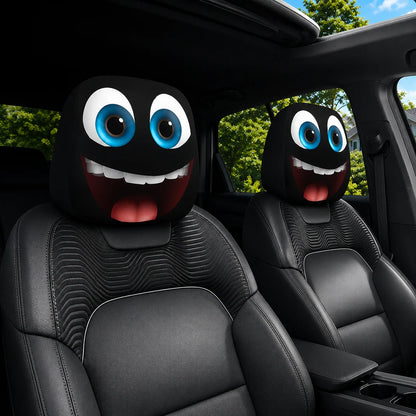 Funny Cartoon Car Headrest Covers – 2PCS Universal Fit