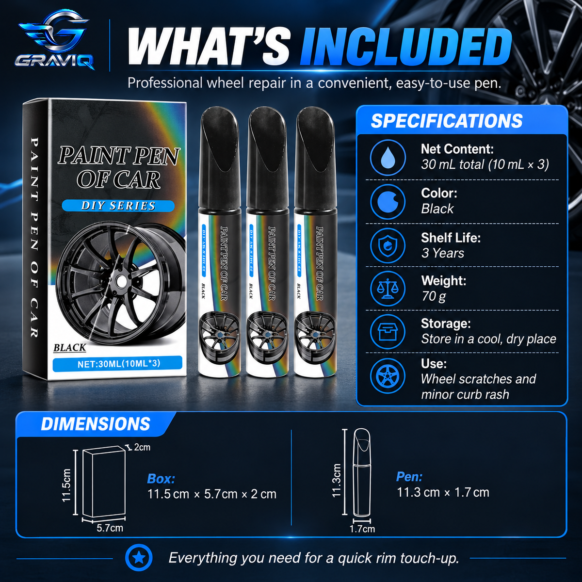 GRAVIQ™ Wheel Scratch Repair Pen