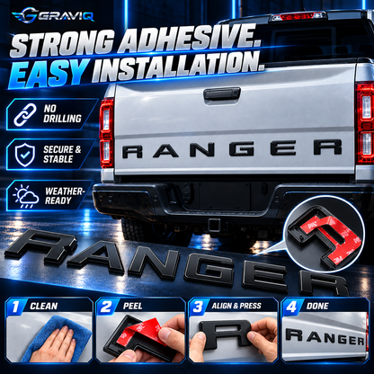3D Ford Ranger Tailgate Letter Inserts