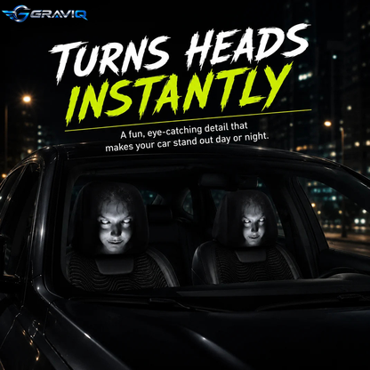 Funny Cartoon Car Headrest Covers – 2PCS Universal Fit