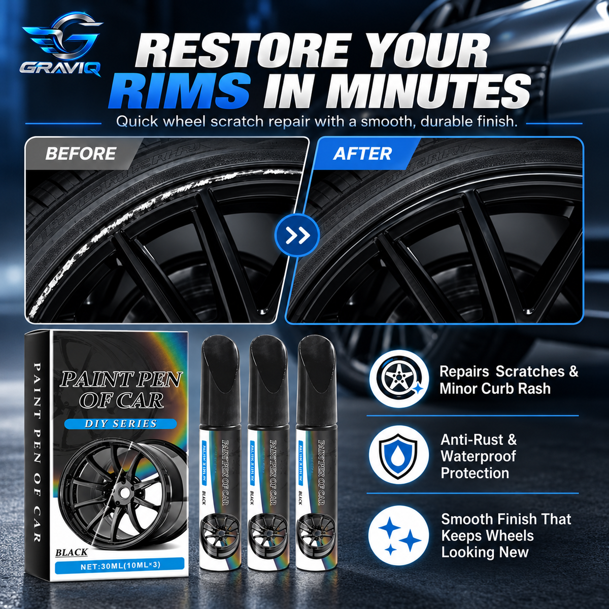 GRAVIQ™ Wheel Scratch Repair Pen