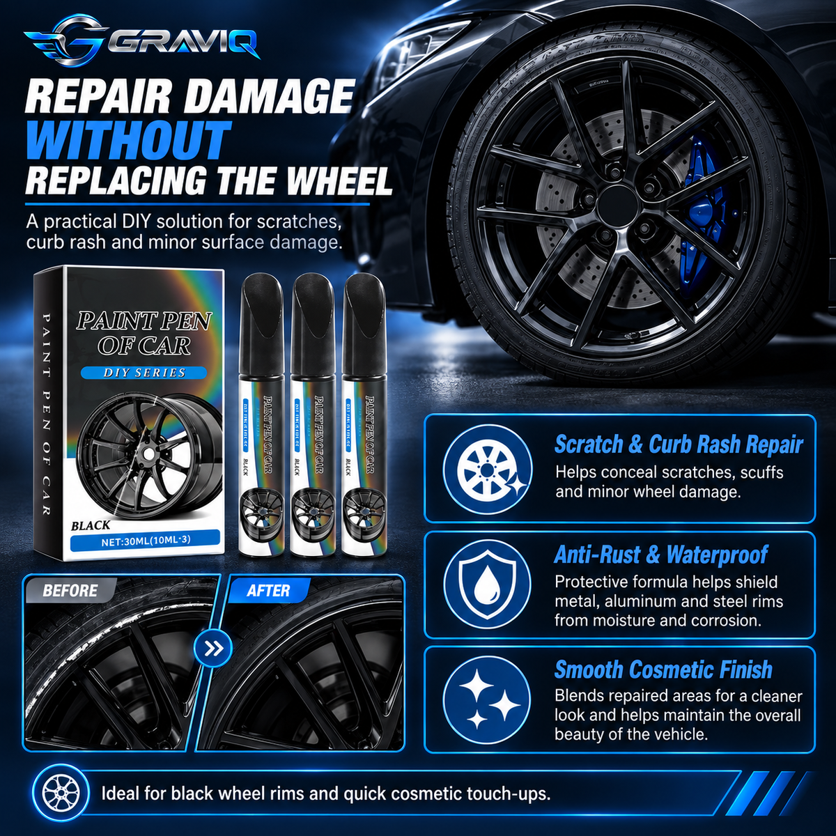 GRAVIQ™ Wheel Scratch Repair Pen