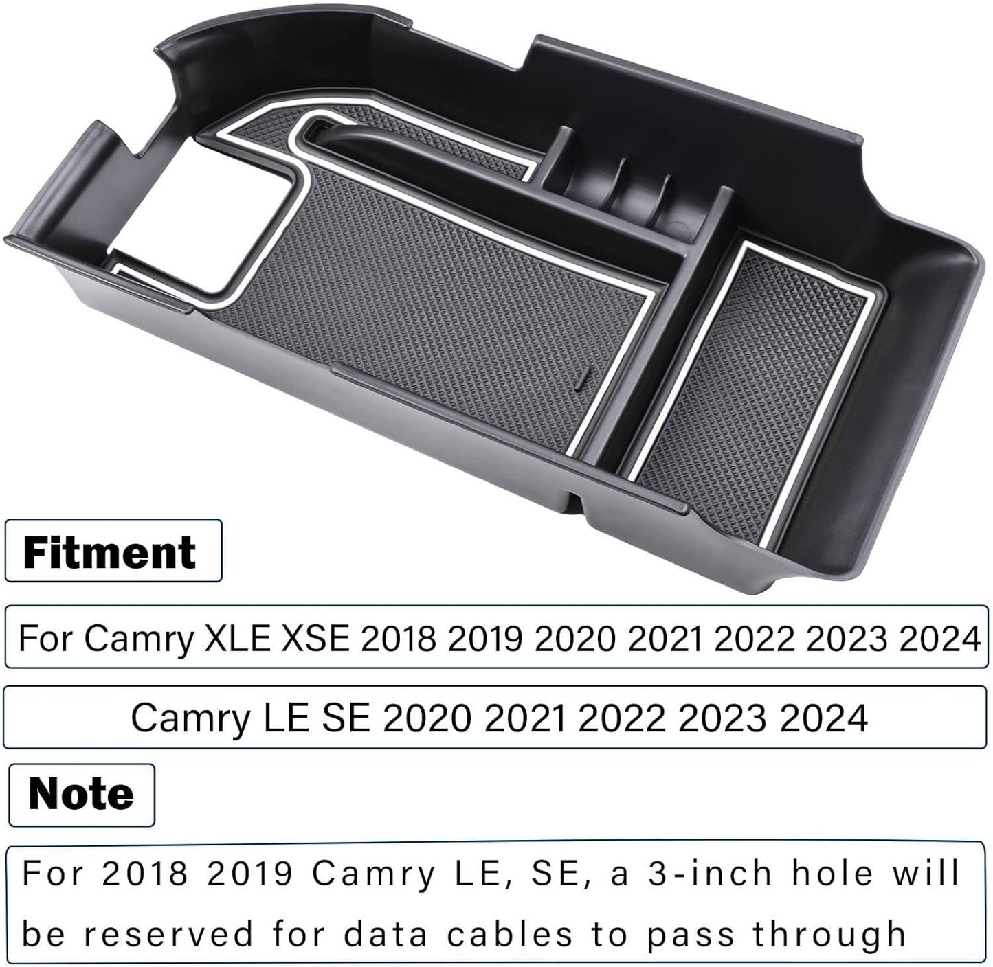 Center Console Organizer for Toyota Camry XLE XSE 2018-2024 Camry LE SE 2020 2021 2022 2024 Accessories Armrest Insert Tray