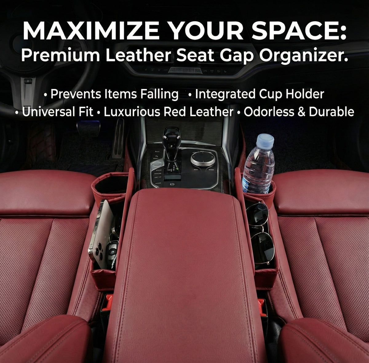 Car Leather Cup Holder Gap Bag