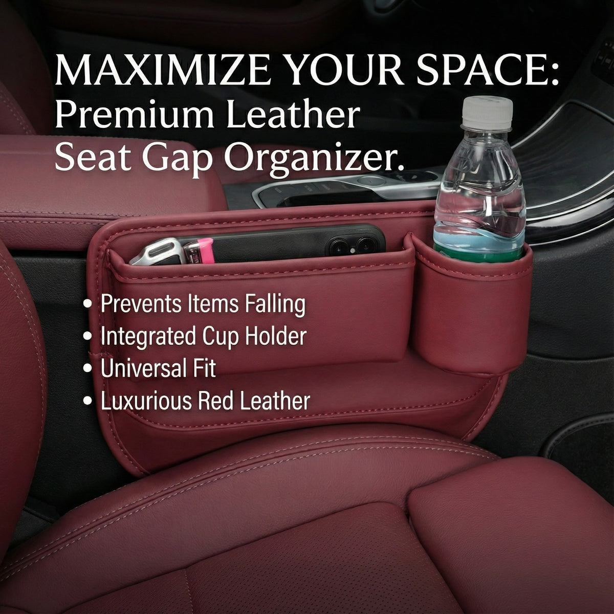 Car Leather Cup Holder Gap Bag
