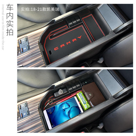 For Toyota Camry 2018-2021 Armrest Storage Box Insert Tray Center Console Organizer Interior Accessories