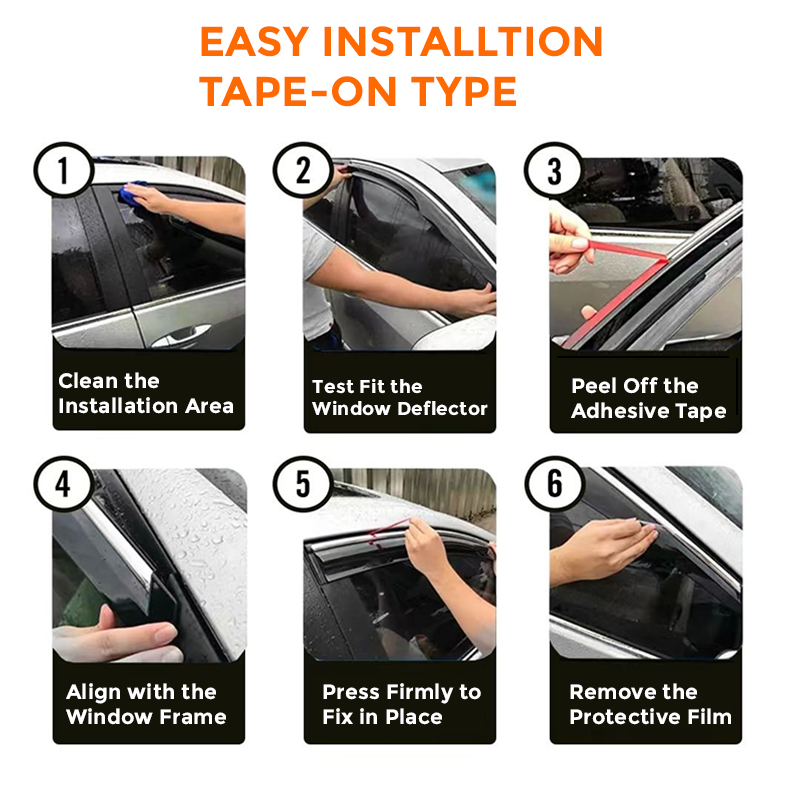 Injection Window Deflectors for Ford F250 / F350 / F450 / F550 Rain Guards Side Window Visor Wind Deflector Auto Accessories
