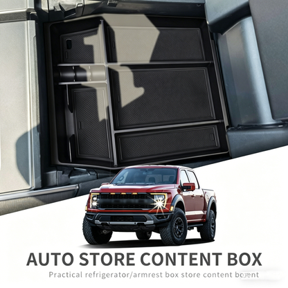 High Quality ABS Plastic Center Console Organizer Armrest Storage Box Insert Tray for Ford F150 2015-2024 Interior Accessories