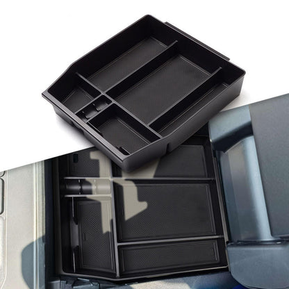 High Quality ABS Plastic Center Console Organizer Armrest Storage Box Insert Tray for Ford F150 2015-2024 Interior Accessories