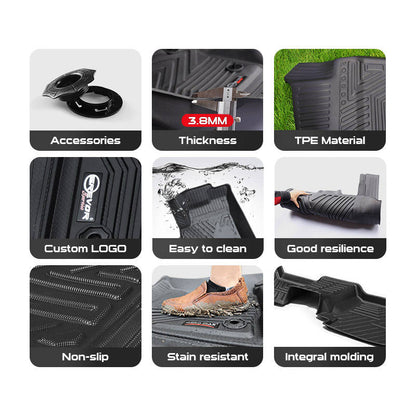 4x4 Accessories TPE 5d Black Floor Mats Auto Exterior Accessories Right Hand Drive Vehicles Carpet for FORD F150 2023-