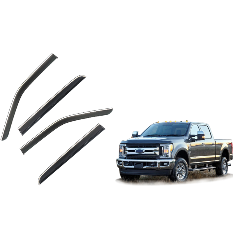 Injection Window Deflectors for Ford F250 / F350 / F450 / F550 Rain Guards Side Window Visor Wind Deflector Auto Accessories